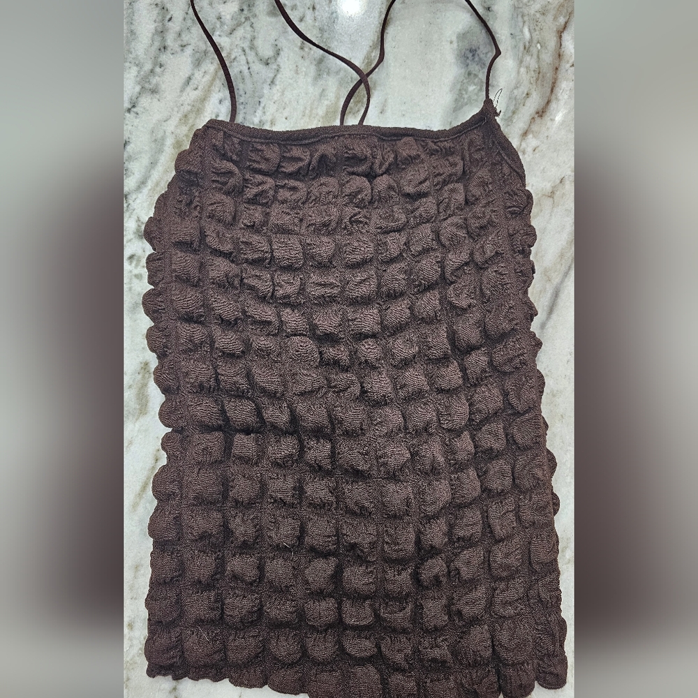 Topshop Brown Crop Top Spagetti Strap Back